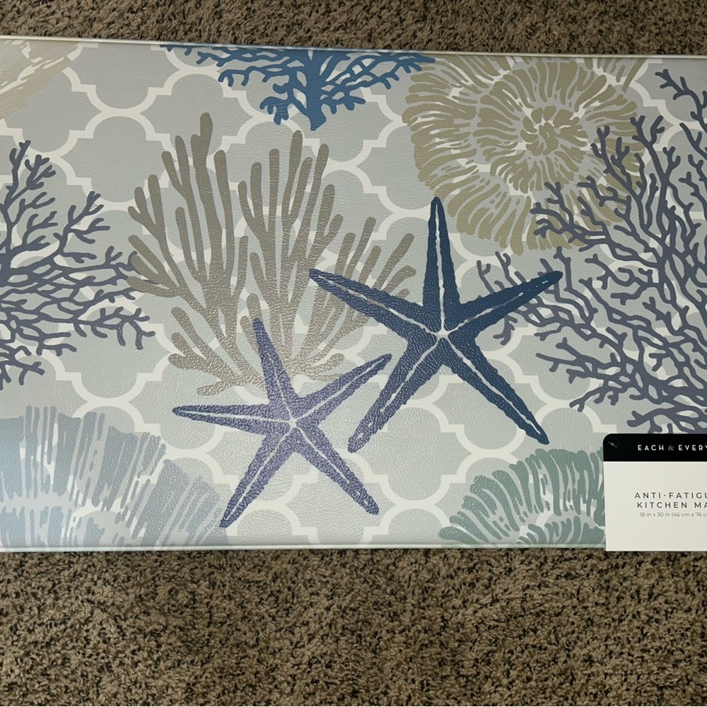 Starfish and Coral Anti-Fatigue Kitchen Mat